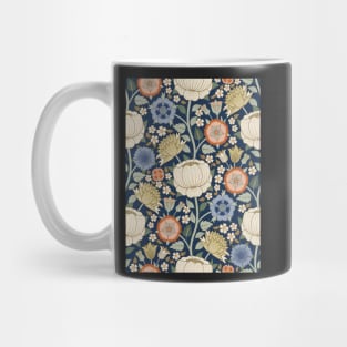 Graphic Victorian Floral Design inspired by Arts and Crafts Movement Mug
